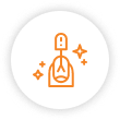 Nail polish application icon with sparkles.